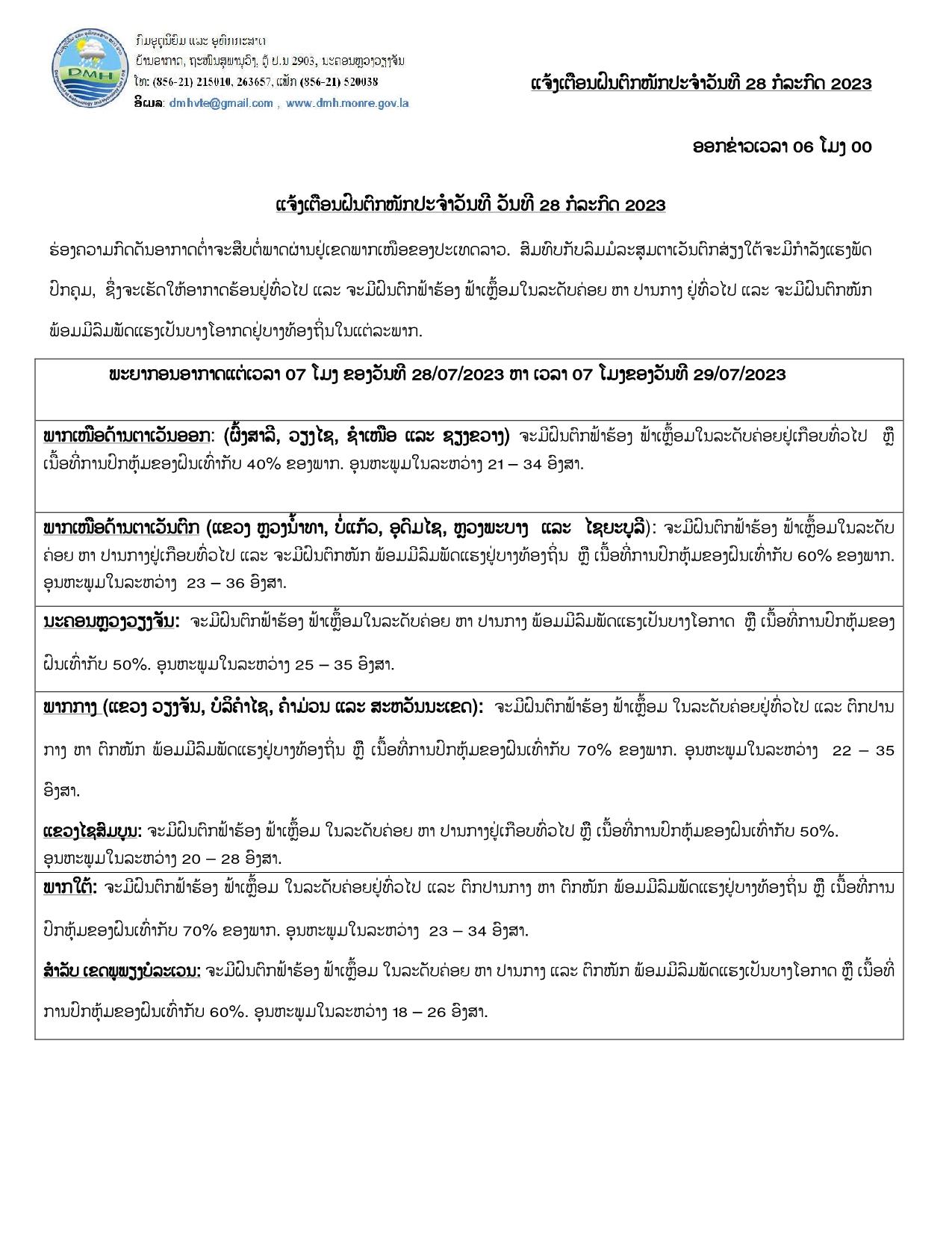 ມື້ນີ້! ອຸຕຸເຕືອນ ຈະມີຝົນຕົກໜັກພ້ອມມີລົມພັດແຮງ ຢູ່ບາງທ້ອງຖິ່ນໃນແຕ່ລະພາກ ກວມເອົາ 40-70% ຂອງພື້ນທີ່ - 362277044 689234249897551 3471113993657131058 n - ມື້ນີ້! ອຸຕຸເຕືອນ ຈະມີຝົນຕົກໜັກພ້ອມມີລົມພັດແຮງ ຢູ່ບາງທ້ອງຖິ່ນໃນແຕ່ລະພາກ ກວມເອົາ 40-70% ຂອງພື້ນທີ່